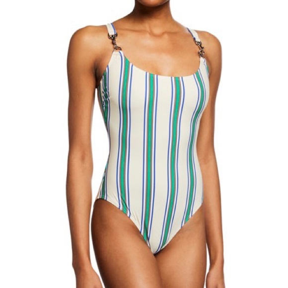 NWT Tory Burch Print Clip Tank Suit XS - Picture 1 of 5